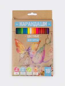 Карандаши цв. К/К в ассортименте /18 цв./ набор 1/12